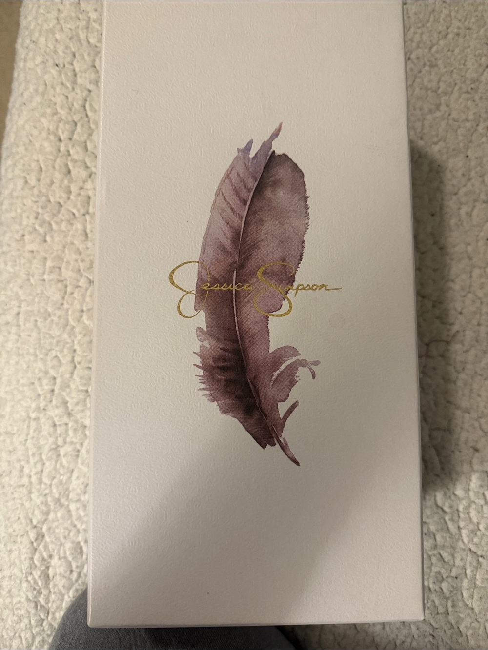 Jessica Simpson Lavender Feather Wall Canvas with Gold Script